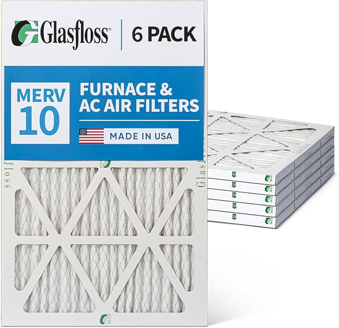 Glasfloss 10x20x1 MERV 10 Pleated Air Filters Box of 6. Actual Size: 9-1/2 x - Image 7