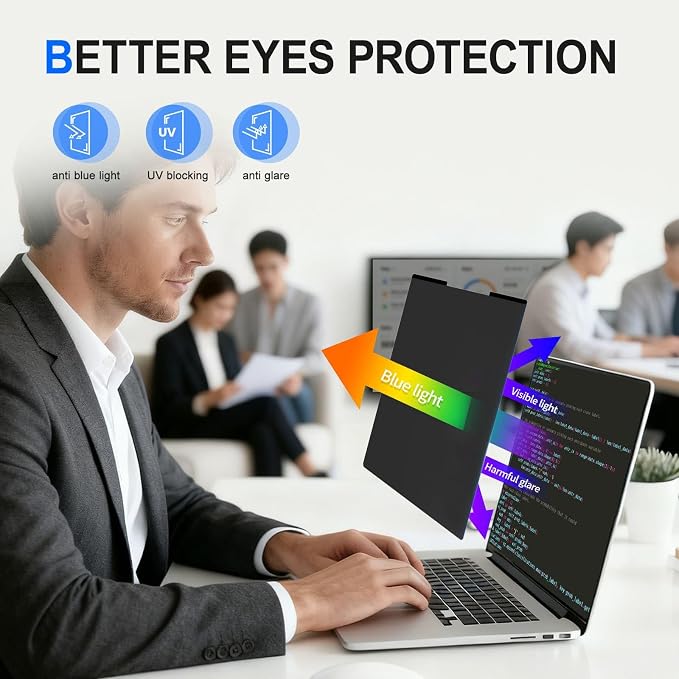 2Pack Magnetic 15.6 Inch Laptop Privacy Screen 16:9 Aspect Ratio, Removable - Image 6