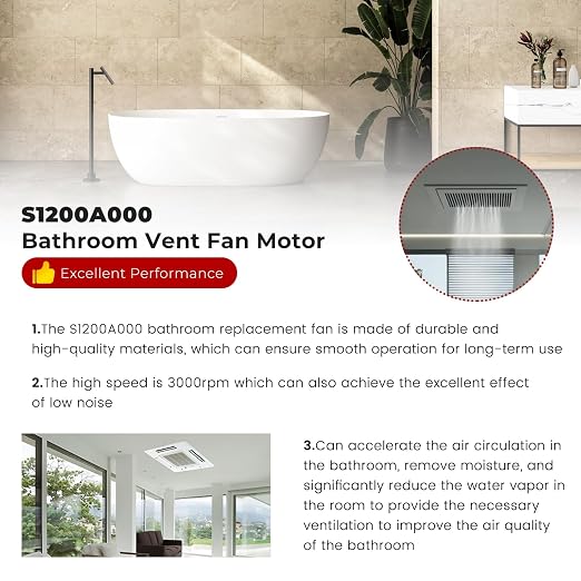 2026 NEW S1200A000 Exhaust Bathroom Vent Fan Electric Motor by Beaquicy - Image 4