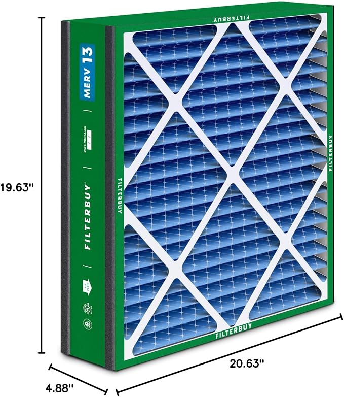 Filterbuy 20x20x5 Air Filter MERV 13 Optimal Smoke & Allergy Defense, - Image 10