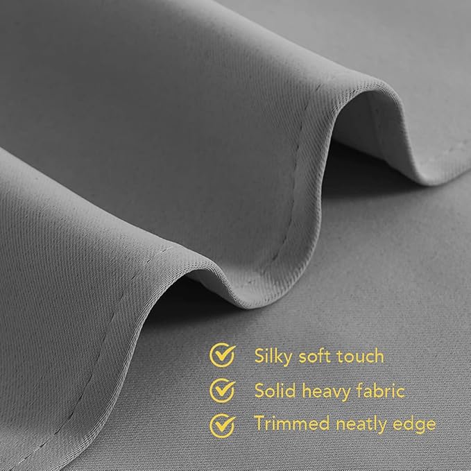 NICETOWN Room Darkening Curtains for Living Room, Silver Grey, W34 x L80, 2 Panels, Easy Care Solid Thermal Insulated Grommet Light Blocking Vertical Drapes for Bedroom