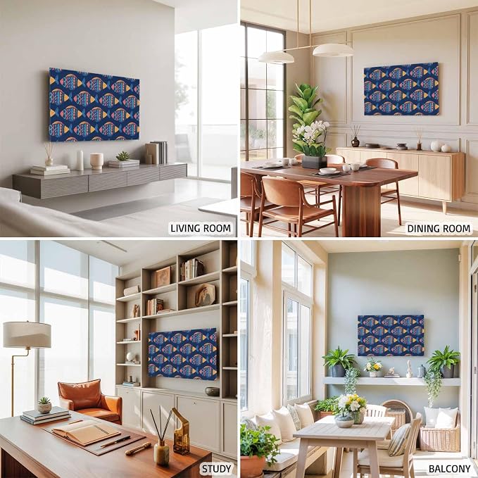 Ethnic Style Ocean Fish Indoor TV Cover, Elastic TV Screen Protector Watercolor - Image 5