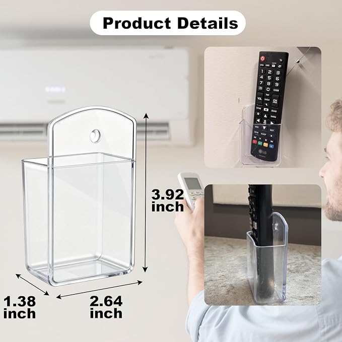 2Pcs Wall Remote Control Holder, Adhesive Remote Control Holder - Image 2