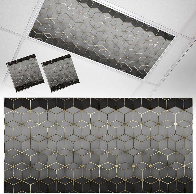 2x4 ft Fluorescent Light Cover for Ceiling Gray Mottled Gradient Geometric by Unknown