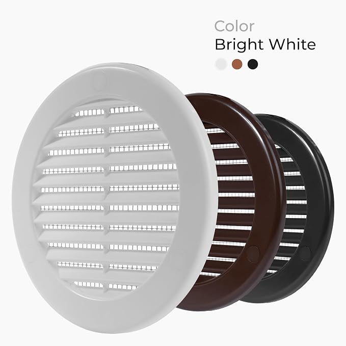 2-Pack 4" Round Air Vent Cover – White Plastic Soffit Air Vent Deflector - Image 7