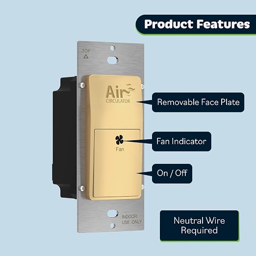 TOPGREENER Air Circulator Timer Switch, Neutral Wire Required, Hourly Fresh Air - Image 2