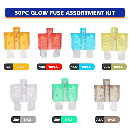 BUSY-CORNER 50 Piece Glow Fuse Standard Blade Automotive Fuse - Image 2