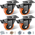 Casters, Top Plate Swivel Wheels, Casters Set of 4, Locking Casters by ATrustedCasterWheelsBrand