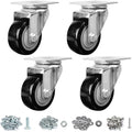 Finnhomy 3 Inch Swivel Casters Wheels Set of 4 Heavy Duty Plate Casters Premium by Finnhomy
