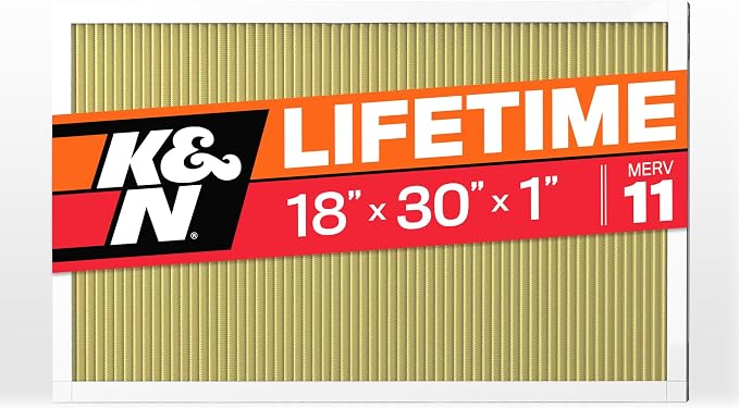 K&N 18x30x1 HVAC Furnace Air Filter, Lasts a Lifetime, Merv 11, the Last HVAC by KNEngineeringInc
