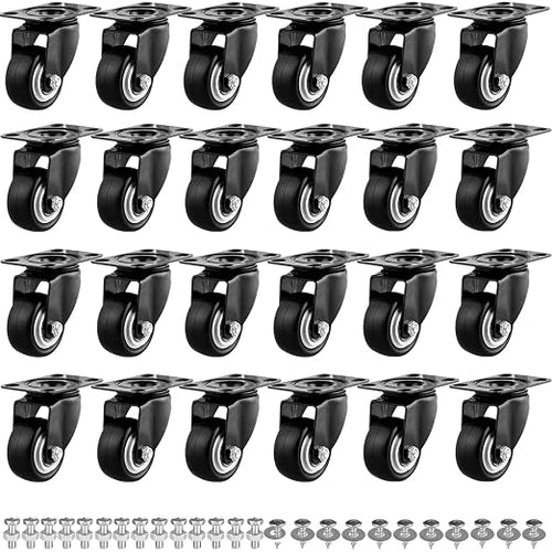 1.5" Casters Set of 24 Heavy-Duty Industrial Caster Wheels Double Ball Bearing by GcFoir