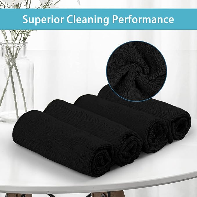 HOMEXCEL Black Microfiber Cleaning Cloth 600 Pack, Microfiber Towel - Image 3