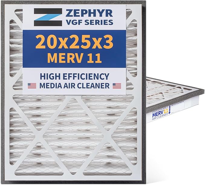 Zephyr 20x25x3 VGF Merv 11 Pleated Air Cleaner Filters - Image 2