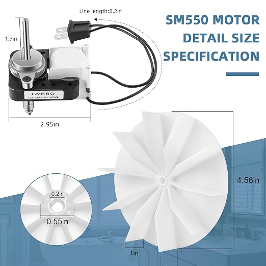 【Upgraded 100% Copper】 SM550 Bathroom Exhaust Fan Motor Compatible - Image 4