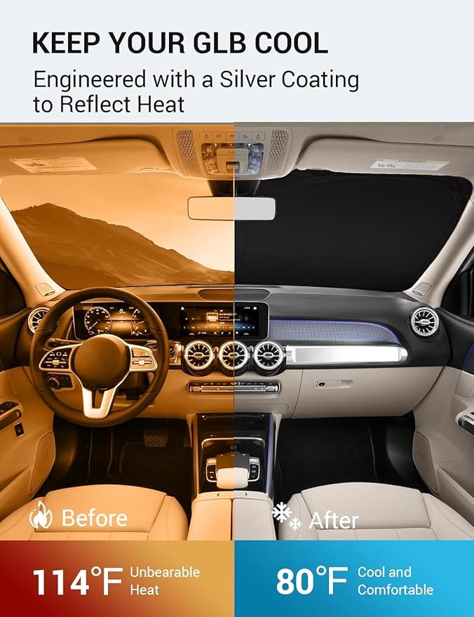 Proadsy 2026 Upgrade Windshield Sun Shade Custom Fit 2020-2025 2026 Mercedes - Image 3