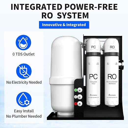WINGSOL Integrated Reverse Osmosis Water Filter, NSF/ANSI 42&53&58, 8-Stage - Image 2