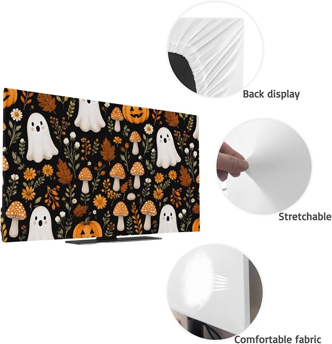 Halloween Cute Ghosts Indoor TV Cover, Elastic TV Screen Protector Small - Image 7