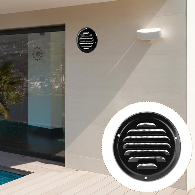 QWORK 4" Black Soffit Vent Cover - Image 8