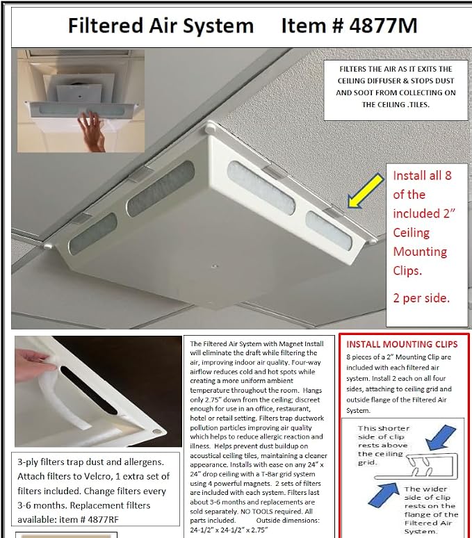 Filtered Air System for 2'X2' Air Diffuser, Magnet Install - Image 5