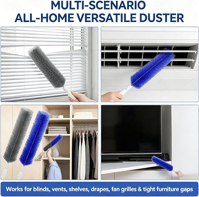 Bendable Microfiber Head, 2026 Fan Cleaner Brush Reusable Dust Remover Washable - Image 7