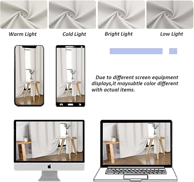 Simplebrand Ava Natural Blackout Curtains for Bedroom 96 Inches Long 2 Panels, Solid Thermal Insulated, Energy Saving Living Room Window Treatment Curtains Blackout Drapes, W40 x L96 Inch, Natural