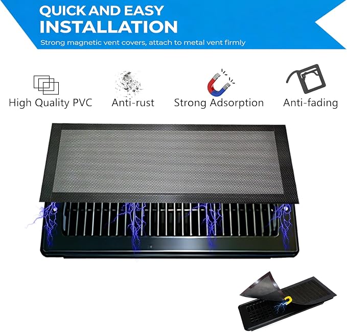 Magnetic Floor Vent Covers – 8 Pack Register Vent Filters Covers - Image 3