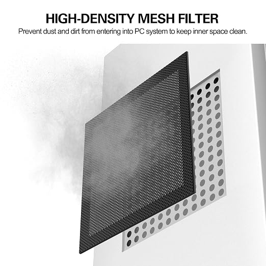 MoKo 140mm Dust Filter for Computer Cooler Fan, Magnetic Frame PC Fan Dust Mesh - Image 2