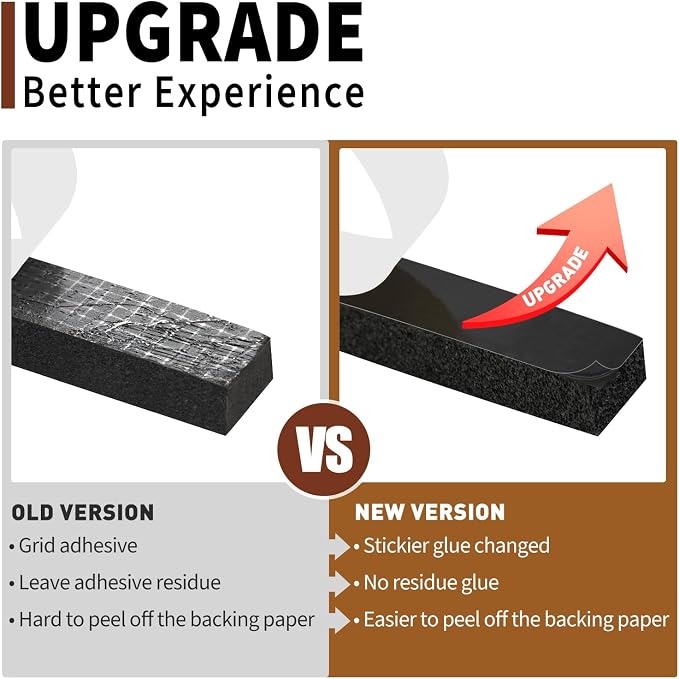 Yotache Maximum Compression Sponge 1" x1/2", Rubber Foam Strip Adhesive - Image 2