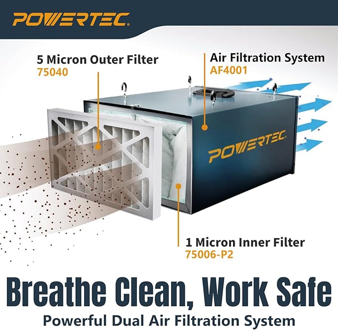 POWERTEC 5 Micron Outer Air Filter 2PK - Image 6