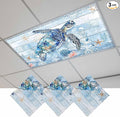 3 Pack Sea Turtle Fluorescent Light Covers Ocean Starfish Coral Blue Wood Grain by Unknown