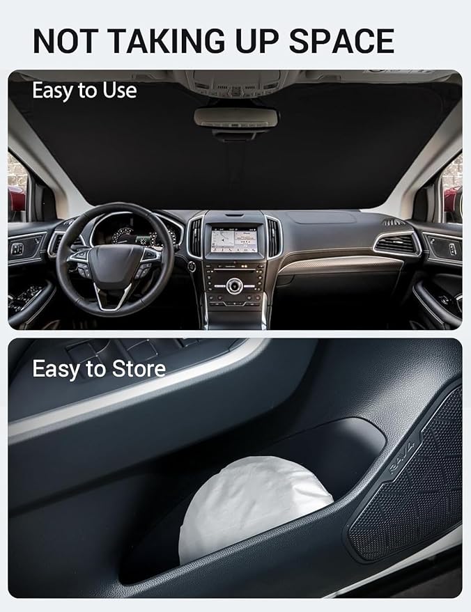 Proadsy 2026 Upgrade Windshield Sun Shade Custom Fit 2015-2024 Ford Edge - Image 9
