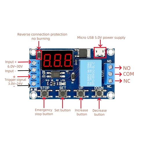 3Pcs 6-30V Timer Relay Module Programmable Delay | - Image 4