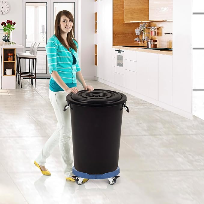 W B D WEIBIDA Round Dolly Cart Heavy Duty, Adjustable 15-19 Inch Trash Can Dolly - Image 2