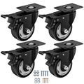 3" Heavy Duty Plate Casters, 1000 Lbs Dual Brake by ASHGOOB