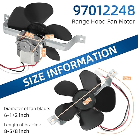 S97012248 97012248 Range Hood Fan Motor BP17 Replacement Part fit - Image 2