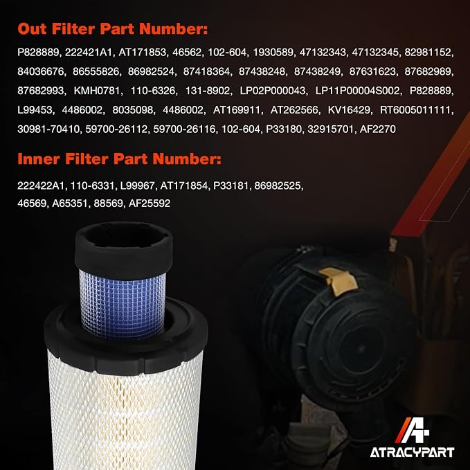 Air Filters Set P828889-P829333 110-6326 -110-6331 46562-46569 - Image 2