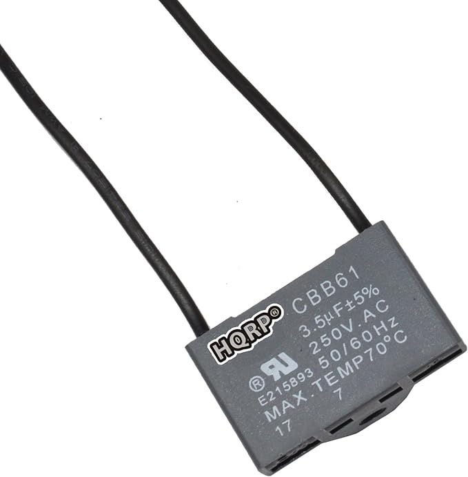 HQRP Capacitor Compatible with Harbor Breeze Ceiling Fan 3.5uf 2-Wire UL Listed by HQRP