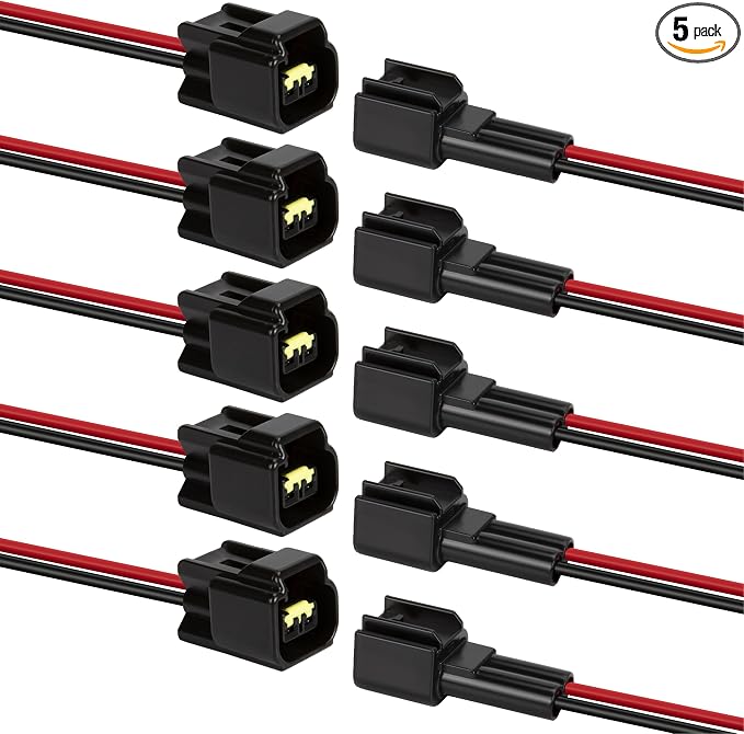 5PCS 2 Pin Waterproof Electrical Connectors, 16 AWG 2 Pin Connector, Male by BFXM