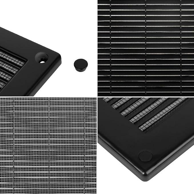 12 x 12 Inch Black Air Vent Cover – Plastic Square Air Vent Grill Cover - Image 7
