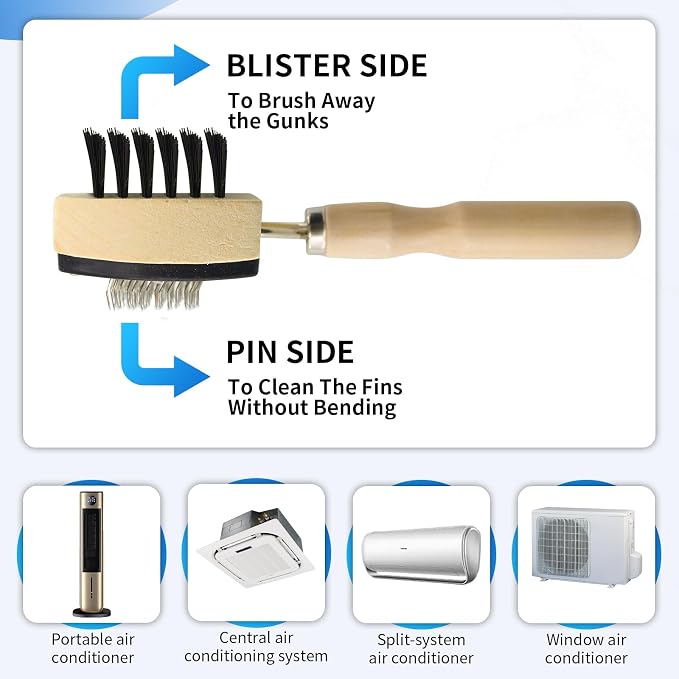 4Pcs AC Coil Cleaning Brush Set, Coil Cleaning Fin Brush - Image 3