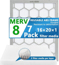 16x20x1 MERV 8 Air Filter, AC Furnace Air Filter, Reusable ABS Plastic Frame by OlitAir