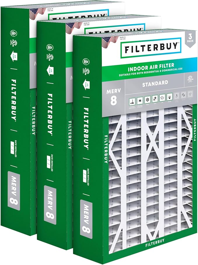Filterbuy 16x26x5 Air Filter MERV 8 Essential Dust & Allergy Defense, Pleated by Filterbuy
