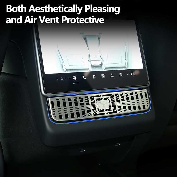 TOPABYTE Rear AC Vent Cover for Tesla Model Y Juniper 2026 Model 3 Highland | - Image 2