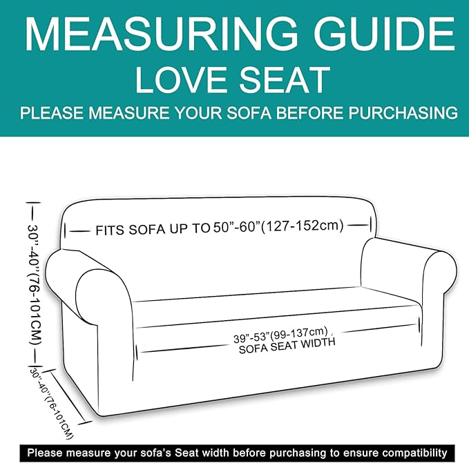 U-NICE HOME Loveseat Cover Stretch Couch Cover Sofa Cover Sofa Slipcover Furniture Protector for 2 Cushion Couch Sofa Pet Friendly(Loveseat, Loden Frost)