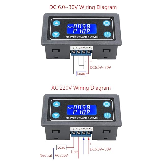 DROK Delay Relay Module, DC 6-30V Timer Relay 12V 24V 0.01s-9999min 50mA - Image 3
