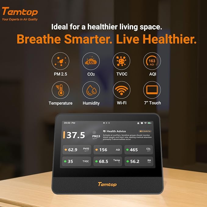 Temtop Complete Home Air Quality Monitoring System – M100 2nd Gen Touchscreen - Image 2