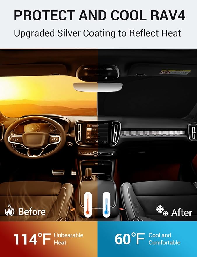 Proadsy 2026 Upgrade Front Windshield Sun Shade Foldable Sunshade Protector Sun - Image 3
