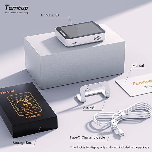 Temtop 2 Pack S1 Indoor Air Quality Monitor, Portable AQI PM2.5, Temperature - Image 8