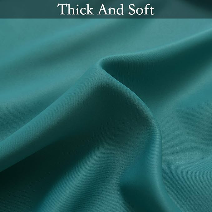 SimpleHome Ombre Room Darkening Curtains for Bedroom, Gradient Grey White to Teal Light Blocking Thermal Insulated Grommet Window Curtains/Drapes for Living Room,2 Panels, 52x72 inches Length