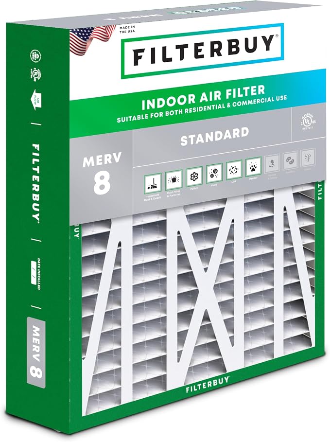 Filterbuy 17.5x21x5 Air Filter MERV 8 Essential Dust & Allergy Defense by Filterbuy